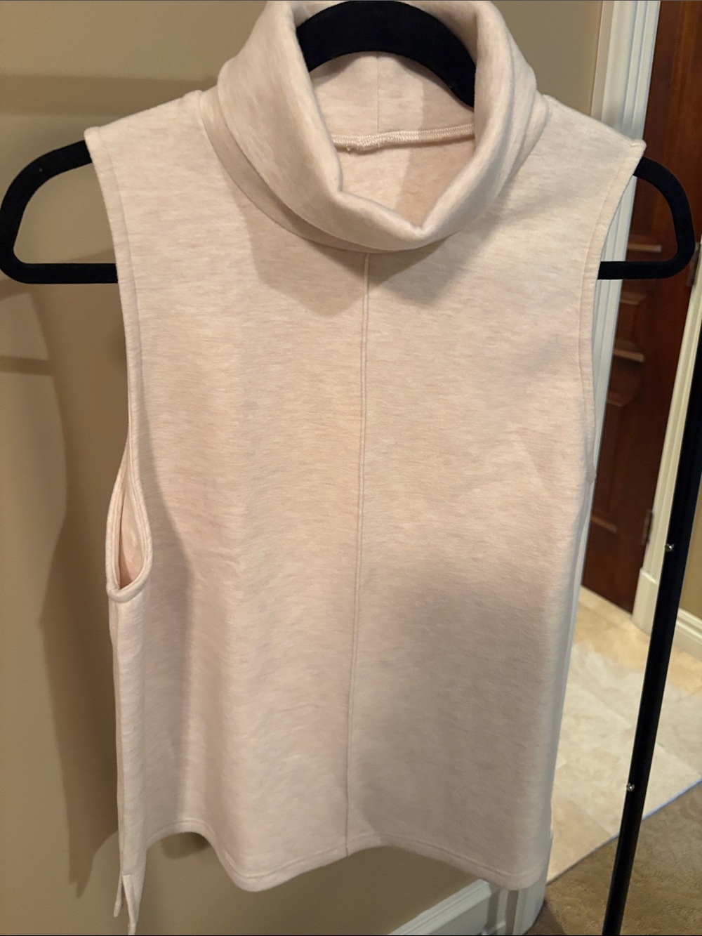 Cream OGL Sleeveless Turtleneck Top